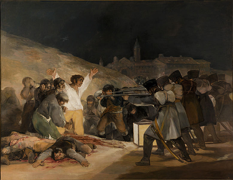 El Tres de Mayo - Los fusilamientos en la montaña del Príncipe Pío - Illustre la répression qui met fin au soulèvement populaire du Dos de Mayo - par Francisco Goya